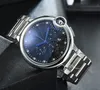 Herrkvinnor Watch Designer Luxury Automatic Quartz High Quality Blue Dial Classic Size 42mm rostfritt stål Rem Klockor Watches Blue Balloon