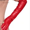 Fingerless Gloves Lady Fashion High Quality Pu Leather Winter Gloves Women Warme