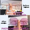 선글라스 포크로 믹 근시 안경 여성 꼬인 사원 대형 림리스 처방전 교환 컬러 진주 체인 안경