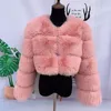 Casaco de pele feminino jaqueta de pele sintética casaco grosso curto moda inverno quente peludo folga oferece feminino sintético 231017