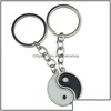 Schlüsselanhänger Lanyards Schlüsselanhänger Modeaccessoires Vintage chinesische Elemente von Yin Yang Taiji Bagua Paar Schlüsselanhänger für Schlüssel Autoschlüssel R Dhrpt