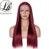 Synthetic Wigs Ash Blonde Straight Lace Wig Highlight Ombre Synthetic Hair Middlet Part s for Women Long 230227