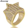 Choucong Star Male Hiphop Ring Pave AAAA CZ 925 Sterling Silver Anniversary Party Band Rings for Men Women Rock Out Jewelry207i