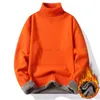 Men's Sweaters Autumn Winter Turtleneck Sweater Basic Knitted Thermal Soft Tops Men Jumper Fleece Blend Casual Pullover TShirt 231017