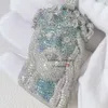 GRA -certifierad pass diamanttestare 2.5 "Blue Mix White Moissanite Diamond Hip Hop Iced Out Jesus Pendant