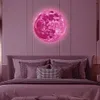 Stickers muraux 3D lumineux lune autocollant esthétique décor PVC fluorescent lueur dans le noir créatif enfant chambre 231017