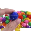 Gato Brinquedos 100 Pçs / Lot Colorf Mini Sparkly Glitter Tinsel Bolas Pequenas Pom Bola para Toys13816930 Drop Delivery Home Garden Pet Supplies Dh84V