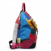 Backpack Style Cross Body Leather Women's Backpack Sheepskin Backpack Colorful Stitching Shopping Bag Women's Backpack 2023 New Giftblieberryeyes
