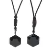 Pendant Necklaces Obsidian Spirit Pendulum Energy Stone Six-Pointed Star Necklace Men And Women Sweater Chain Jewelr224C