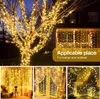 Christmas Decorations Curtain LED String Lights Fairy Decoration With Remote Control Hook Wedding Garland Lamp For Bedroom Home Holiday 231017