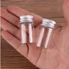 100 pz Formato 22*40mm 7 ml Bottiglie di Profumo di Spezie di Vetro Trasparente Piccoli Barattoli Fiale Con Tappo A Vite In Argento FAI DA TE Craftgood qty Kbnmk