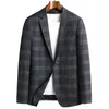 Abiti da uomo Moda Uomo Casual Abito scozzese Blazer Stile coreano Giacca di tendenza Ufficio Matrimonio Tempo libero Cappotto Abbigliamento maschile