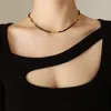 Collier ras du cou en corde de tissu noir avec perles en acier inoxydable, accessoire de mode Lolita pour femmes, tendance Cool, colliers de Couple, vente en gros