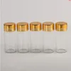 50pcs 10ml Glass Bottles Aluminium Screw Golden Cap Empty Transparent Clear Liquid Gift Container Wishing Bottle Jarsgood qty Awnhh