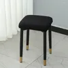 Chair Covers Removable Stretch Square Seat Cover Solid Color Dust Elastic Dressing Stool Protector Convinent Simple Decor