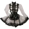 Mascotte mascotte afsluitbare sexy pvc heldere lange mouw turtleneck kanten franjes perspectief maid jurk met zwarte schort uniforme dienaar cosplayanime kostuums