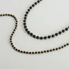Choker Black Agate Necklace Women Round Bead Chain Gothic Style Accessories Ot Buckle Gold Plated Jewelry Couple Gift