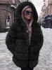 Cappotto di pelliccia da donna 2023 Autunno Inverno per le donne Giacca elegante imitazione manica lunga con cappuccio abbigliamento di lusso soffice sintetico 231017