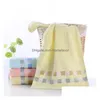 Bath Towel Simple Microfiber Cotton Checkered Ribbon Home Beach Drying Shower Cleaning Magic Absorbent Non-Linting Tool 33X Homefavor Dh9Yd