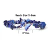Strand pedra natural lápis-lazúli contas pulseiras irregular artesanal azul pingente elástico para homens mulheres jóias de energia