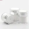 15 30 50G Pearl White Acrylic Airless Jar Round Cosmetic Cream Pump Packaging Bottle LX8995High Quantity Buehe Hbevb