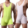 Men's G-Strings Men Sexy Mesh Bodysuit Wrestling Singlet Gay Breathable Jockstrap Underwear Erotic Lingerie Fitness Trainer S269h