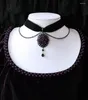 Choker Gothic Dark Rose Cameo Women Girls Halloween Pagan Witch Jewelry Accessories Gift Vintage Vampire Velvet Necklace