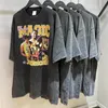 Herr t-shirts överdimensionerade t-shirt manlig grafik t-skjortor bomull vintage tvättad topp tee harjuku streetwear hip hop basket p2831