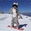 Inne artykuły sportowe Dzieci narciarskie garnitury wodoodporne snowboard boy i dziewczęce spodnie z kurtkami z modelem zwierząt ciepły przytulny dla zimowej zabawy 231017