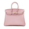 Platina bk echte handtassen leer 2024 handtas roze togo top hoog sense stevige kleur messenger tas grote capaciteit