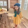 Robes d'automne pour filles, vêtements mignons de Style coréen, manches longues, col rabattu, princesse de fête