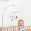 Mobiles # Bébé en bois forme d'oiseau lit cloche support Mobile suspendus hochets jouet cintre bébé berceau Mobile lit cloche jouet support bras support cadeaux Q231017