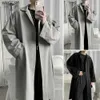 Männer Wolle Mischungen Koreanischen stil Frühling Trenchcoat Streetwear Windjacke Trenchcoat Männer Solide Business Casual Lose Lange OvercoatL231017