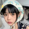 Lenços 2023 coreano triângulo headband toalha mulheres pequeno cogumelo artesanal crochê oco headscarf chapéu doce cinta saco de cabelo