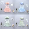 Robes de fille 2pcs / set doux bébé fille princesse fête fil robe de soirée sans manches enfant en bas âge ailes mignonnes vêtements pour enfants envoyer chapeau 0 à 3 ans enfants 231016