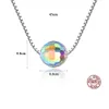 2024 Vintage Colorful Crystal Pendant Necklace Women S925 Silver Box Chain Necklace Jewelry for Women Wedding Party Valentine's Day Birthday Christmas Gift SPC