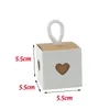 Gift Wrap 25/50Pcs Kraft Paper Box Square Heart Wedding Favor Candy With Rope Hand Packaging Bags Birthday Party Supplies