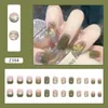 FALSE NAILS 24PCSSET PRESS ON FAKE GRÖN BÄRA REURBETALT KONST GIRLER BALLERINA Kista Nagel med lim Full Cover Artificial 231017