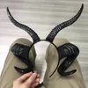 Party Supplies Women Black Demon Horns Headpiece Cosplay Animal Antelope Sheep Ox Headwear Halloween Hairband Carnival Costume Props