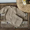 Cardigan bébé garçon fille vêtements ensembles automne pull tricoté haut Bloomers Shorts tenues ensembles coréen enfants bébé fille tricot pull vêtements 231017