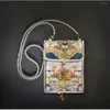 Jewelry Pouches Hanfu Handbag Double Embroidered Bag Purse Retro Chinese Style Fairy Pearl Chain Square Daily Versatile259W