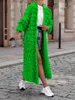Kvinnors jackor Autumn Elegant Tassel stickad lång kappa för kvinnor casure cardigan hylsa streetwear smal tröja 2023