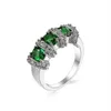 Luckyshine 친구 선물 선물 눈부신 Full Fire Green Quartz Ring 925 Sterling Silver Plated 여성 CZ 지르콘 링 Russia American A298H