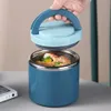 Bento Boxes Zuppa Thermos Barattolo per alimenti Contenitore per pranzo isolato Bento Box per boccetta per cibi freddi Scatola per pranzo in acciaio inossidabile con manico 231013