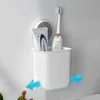 Toothbrush Holders Toothbrush Wall Mounted Holder Toothpaste Mouth Cup Waterproof Holder Drill-FreeBathroom Storage Shelf Portable Rack Organize 231013