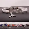 Bijoux fantaisie antique argent Hockey Sport pendentif Bracelet bracelet à breloques bijoux corde de velours mélangé Infinity Love 8 bracelet -2425