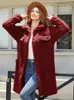 Damenjacken Flauschige Jacke Frauen Winter Lange Fleece Mantel Lässig Lose Einreiher Plüsch Teddy Weibliche Kunstpelz Mantel