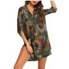 Vestidos casuales S-3XL Vestido de talla grande para mujeres Traje de baño Holiday Beach 2021 Cubrir camisa Bikini Ropa de playa Traje de baño Robes2194