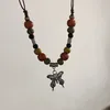 Ожерелья с подвесками в богемном стиле, винтажное ожерелье-бабочка, керамические бусины, регулируемая капля, подарок «сделай сам», ручная работа