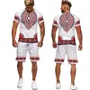 Survêtements pour hommes été 3D imprimé africain Style Vintage t-shirts shorts 2 pièces costume de sport t-shirts hommes vêtements Hip Hop survêtement
